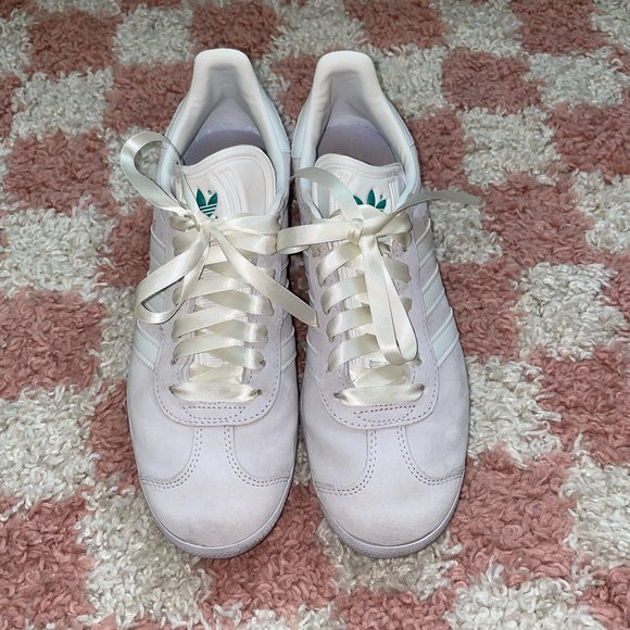 Adidas Gazelle light purple/white trainers sneakers with ribbon laces 8.5 - Picture 2 of 7